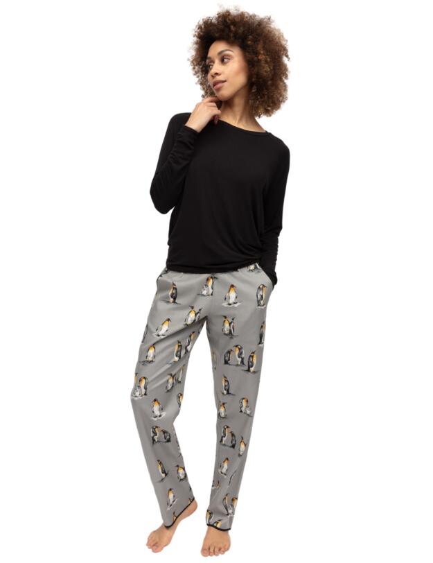 Cyberjammies Parker Penguin Print Pyjama Bottoms Grey Mix