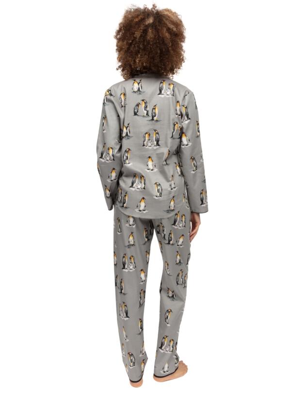 Cyberjammies Parker Penguin Print Pyjama Top Grey Mix