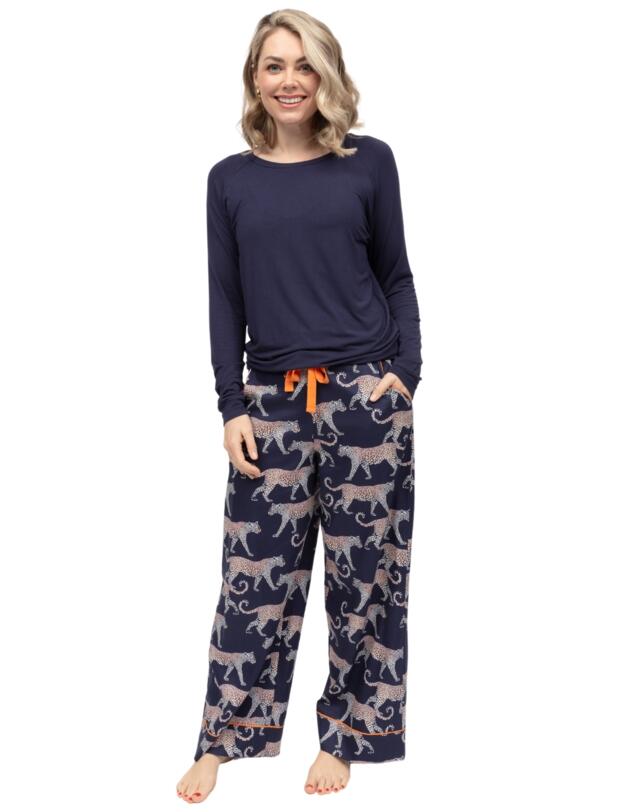Cyberjammies Taylor Slouch Jersey Pyjama Top Navy