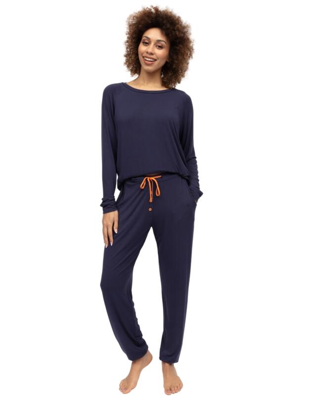 Cyberjammies Taylor Slouch Jersey Pyjama Top Navy