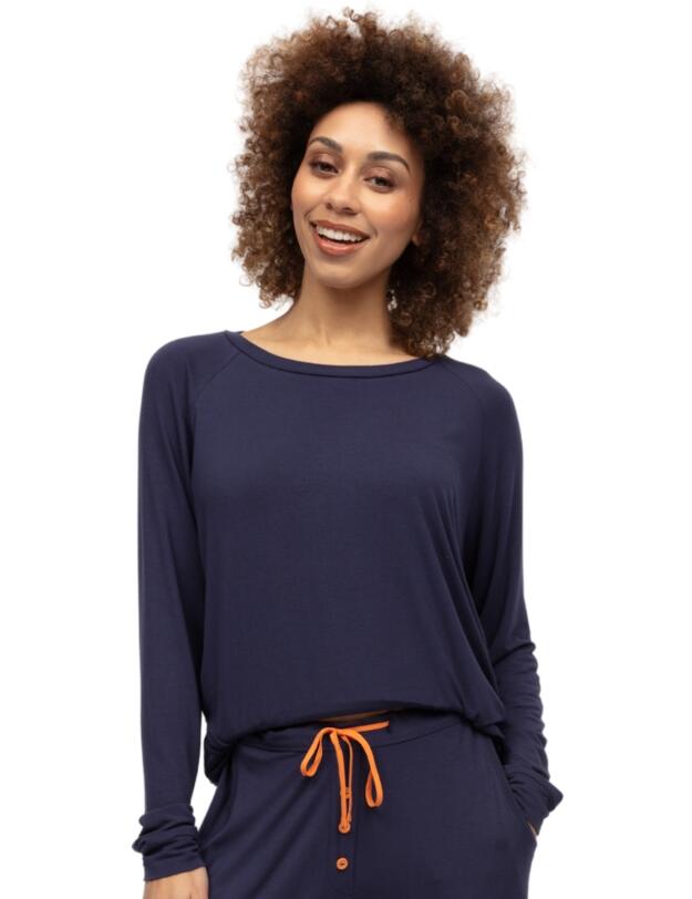 Cyberjammies Taylor Slouch Jersey Pyjama Top Navy