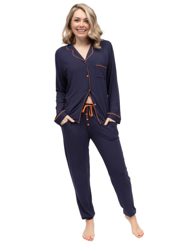 Cyberjammies Taylor Revere Jersey Pyjama Top Navy