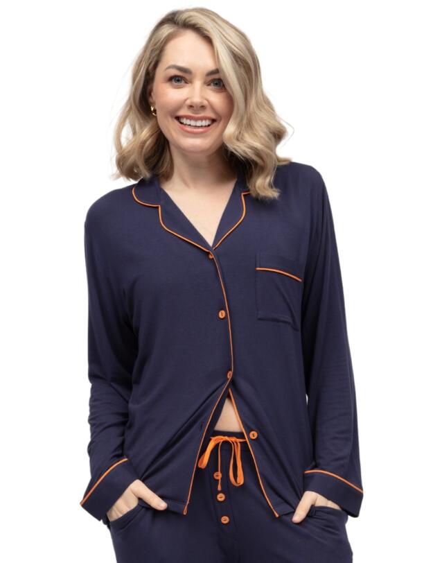 Cyberjammies Taylor Revere Jersey Pyjama Top Navy
