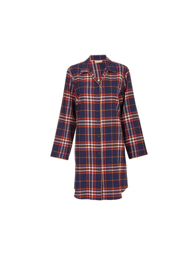 Cyberjammies Taylor Lightly Brushed Check Nightshirt Navy Mix