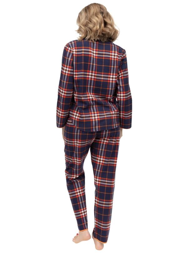 Cyberjammies Taylor Lightly Brushed Check Pyjama Top Navy Mix