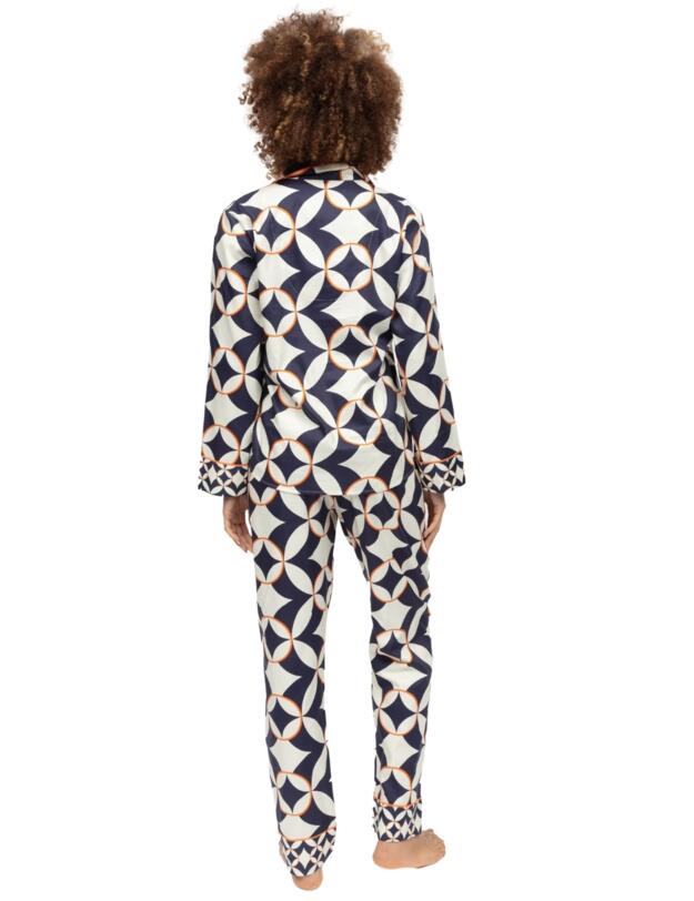 Cyberjammies Taylor Big Geo Print Pyjama Top Navy Mix