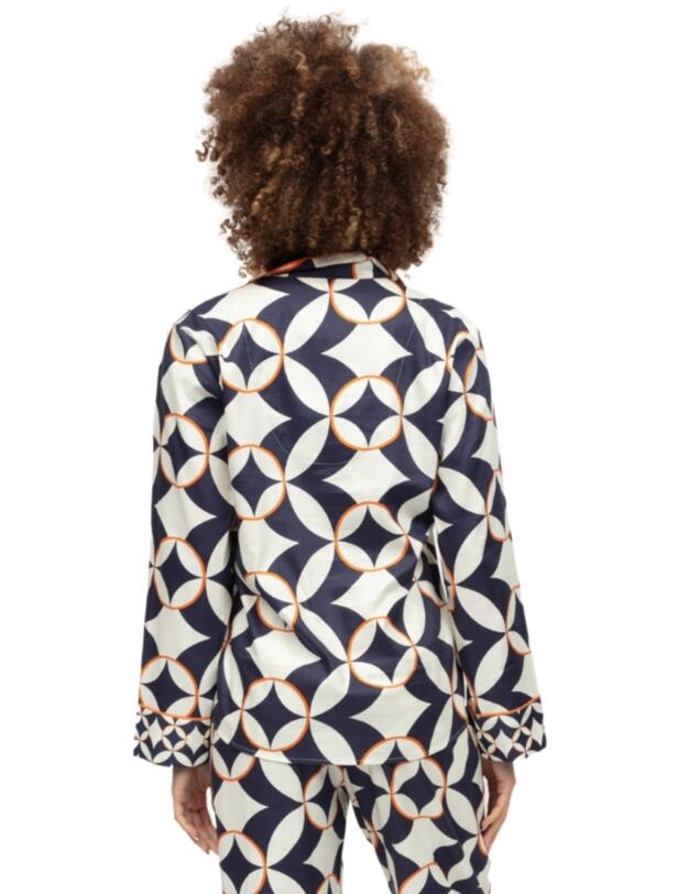 Cyberjammies Taylor Big Geo Print Pyjama Top Navy Mix