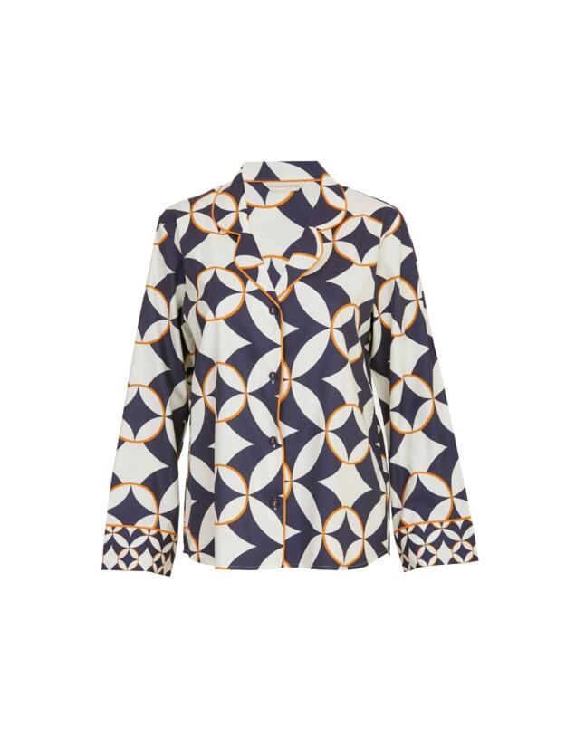 Cyberjammies Taylor Big Geo Print Pyjama Top Navy Mix