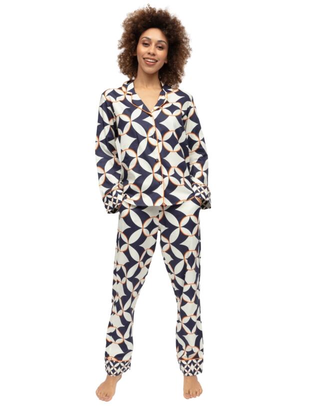 Cyberjammies Taylor Big Geo Print Pyjama Top Navy Mix