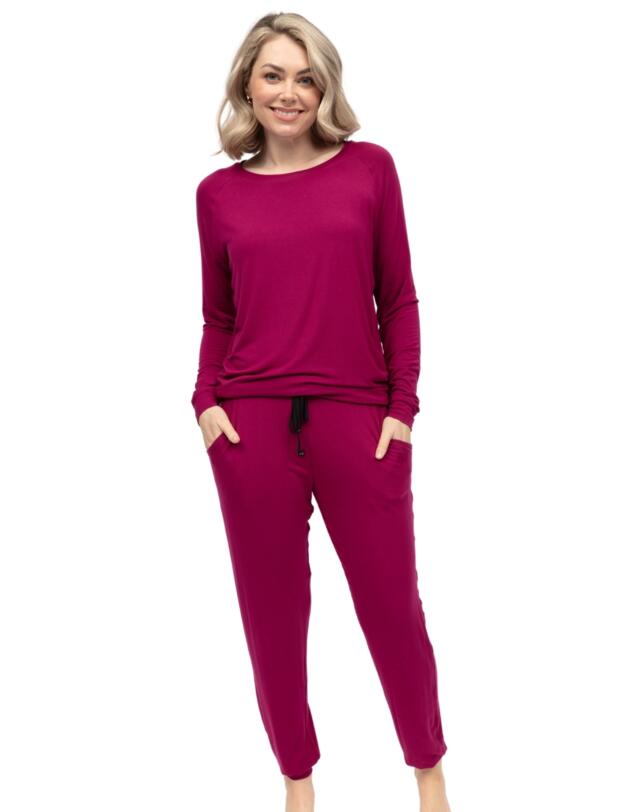 Cyberjammies Penelope Slouch Jersey Pyjama Top Berry