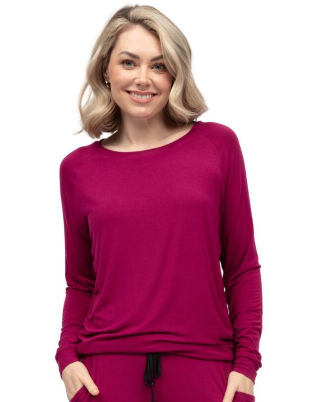 Cyberjammies Penelope Slouch Jersey Pyjama Top Berry