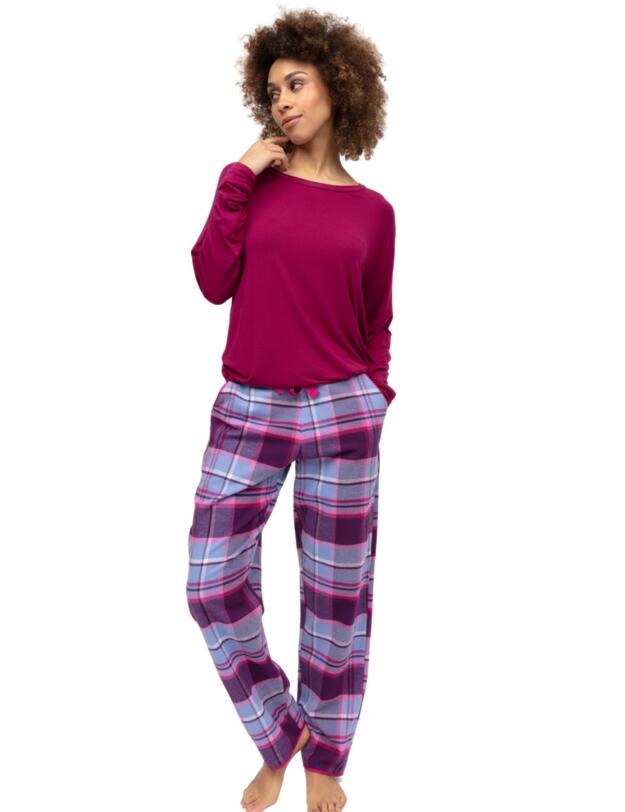 Cyberjammies Penelope Slouch Jersey Pyjama Top Berry