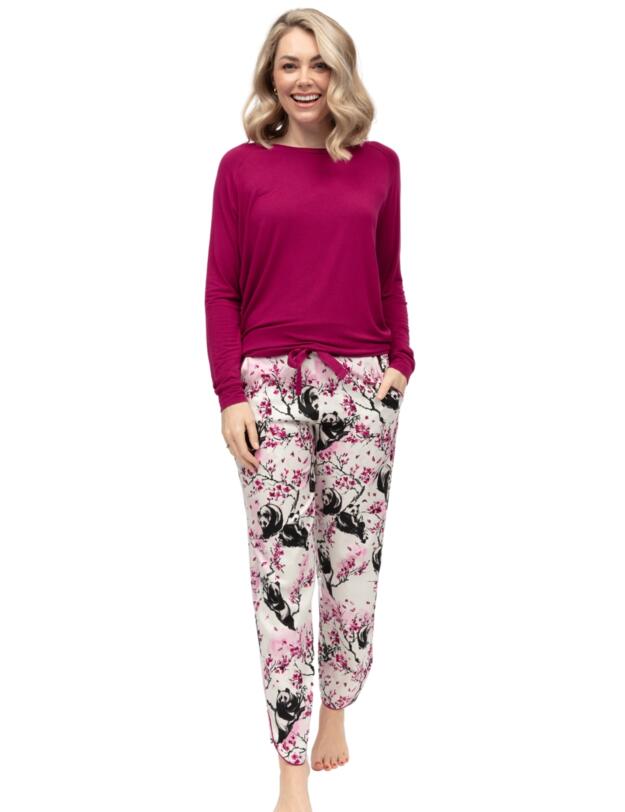 Cyberjammies Penelope Slouch Jersey Pyjama Top Berry