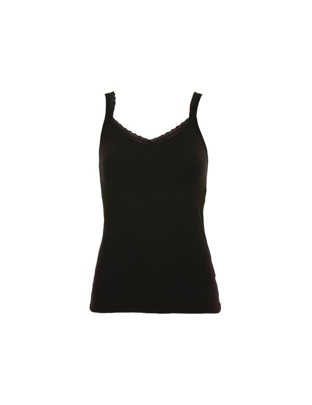 Cyberjammies Parker Lace Trim Jersey Hidden Support Vest Black