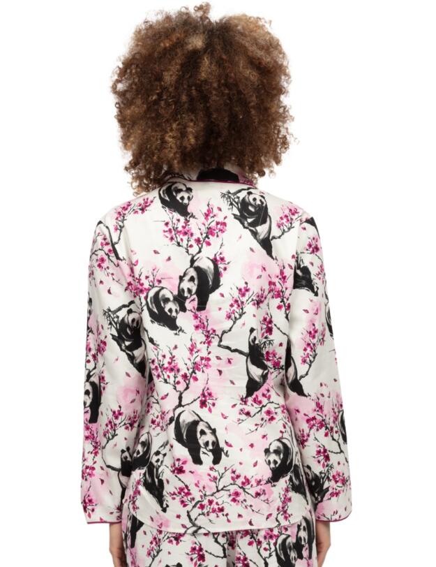 Cyberjammies Penelope Panda Print Pyjama Top White Mix