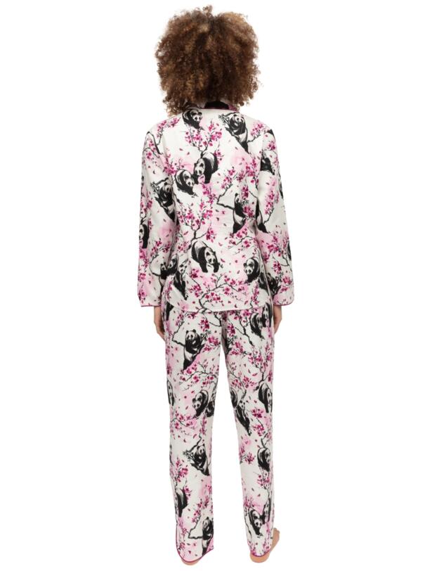 Cyberjammies Penelope Panda Print Pyjama Top White Mix