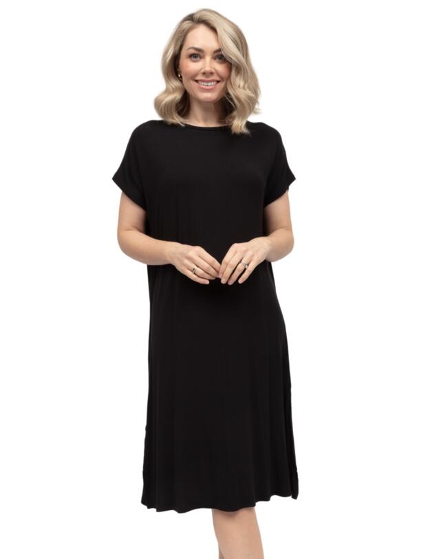 Cyberjammies Parker Jersey Long Nightdress Black