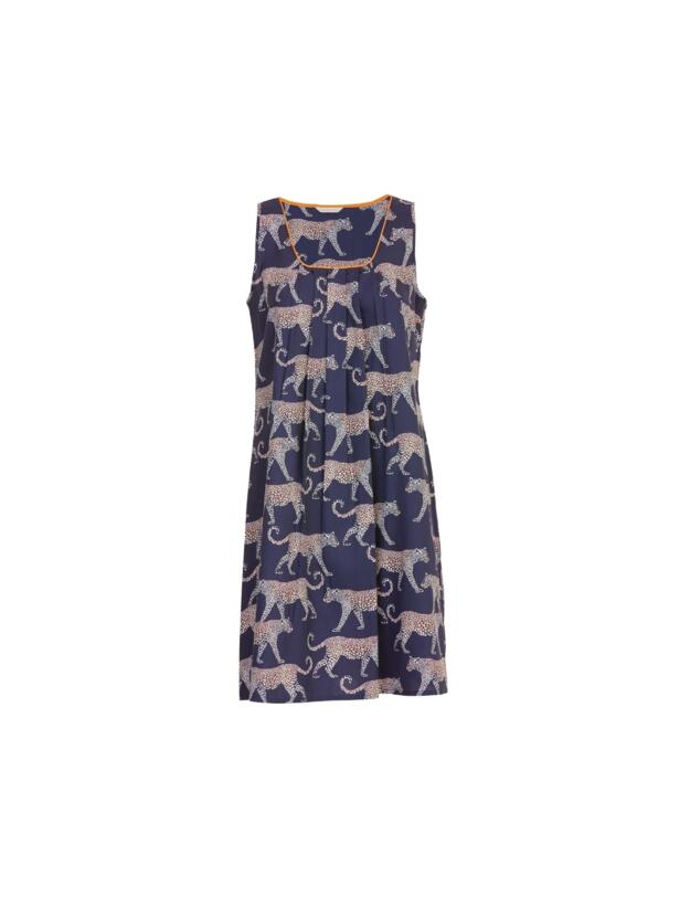 Cyberjammies Taylor Leopard Print Short Nightdress Navy Mix