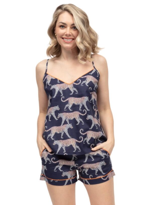 Cyberjammies Taylor Leopard Print Shorts Navy Mix