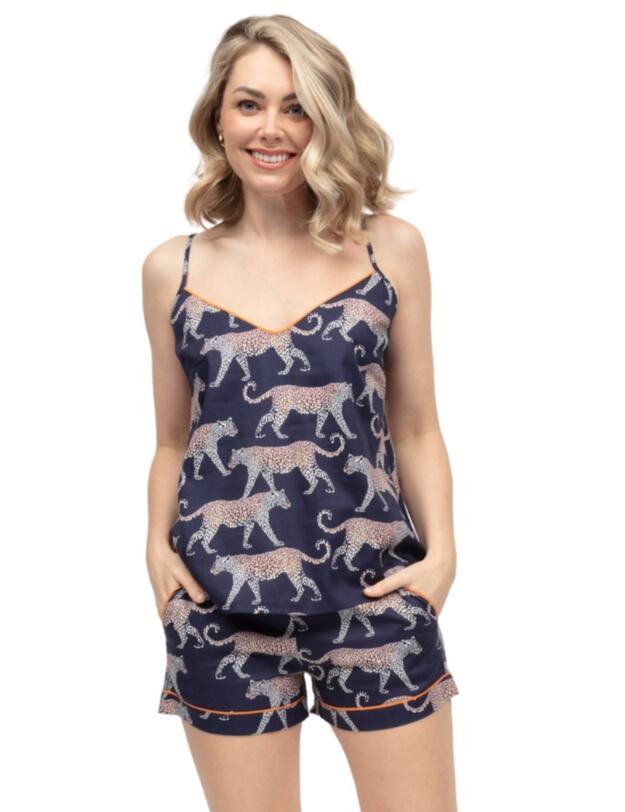 Cyberjammies Taylor Leopard Print Cami Navy Mix