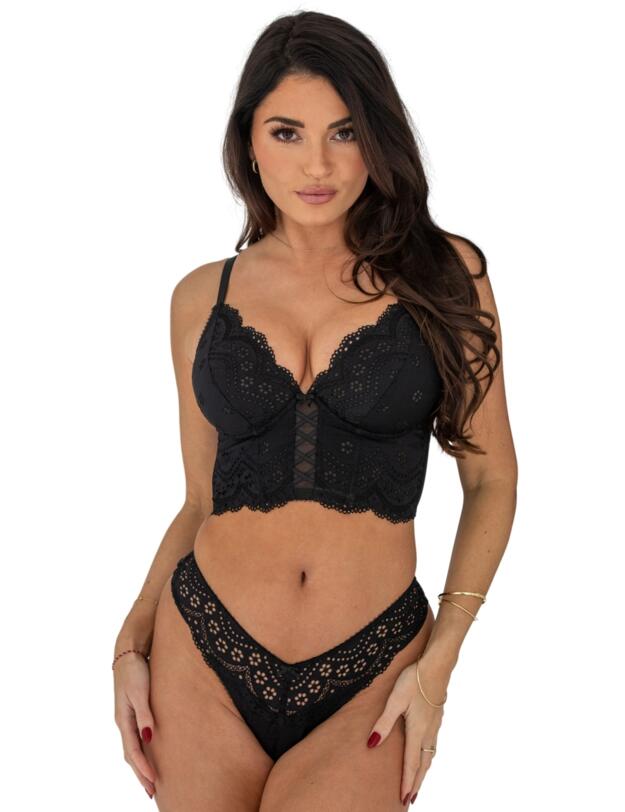 Pour Moi Swoon Thong Black