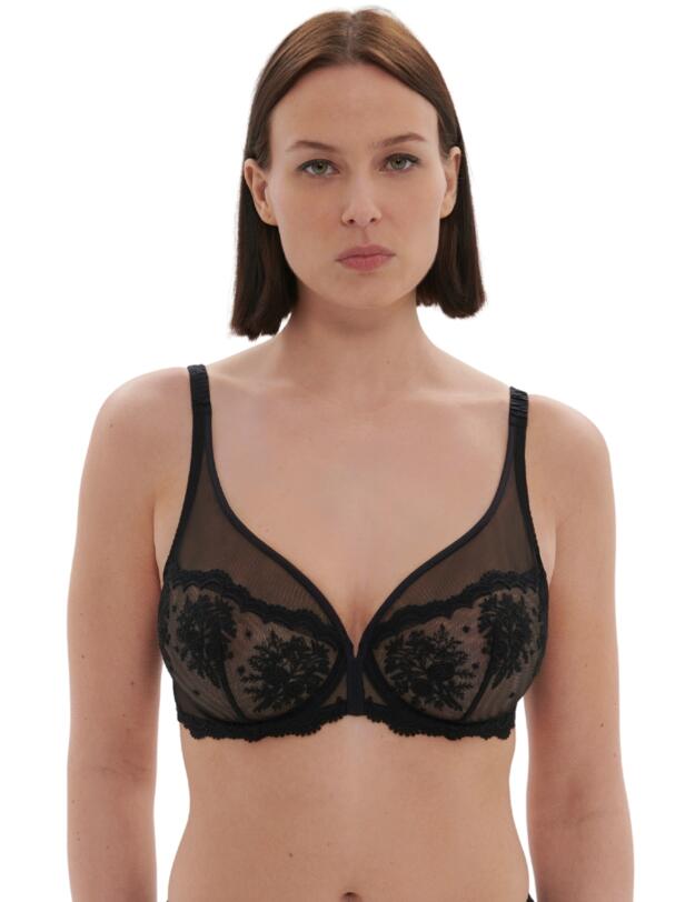 Simone Perele Intrigue Plunging Underwired Bra Black