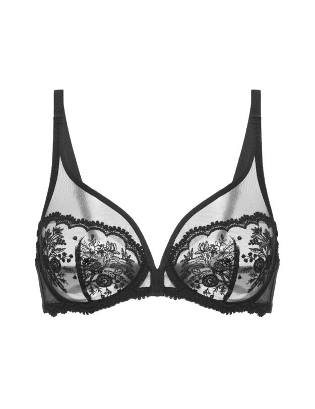 Simone Perele Intrigue Plunging Underwired Bra Black