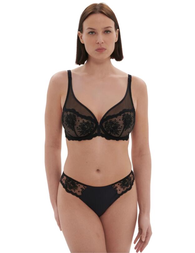 Simone Perele Intrigue Plunging Underwired Bra Black