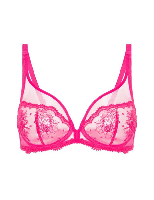 Simone Perele Intrigue Plunging Underwired Bra Disco Pink