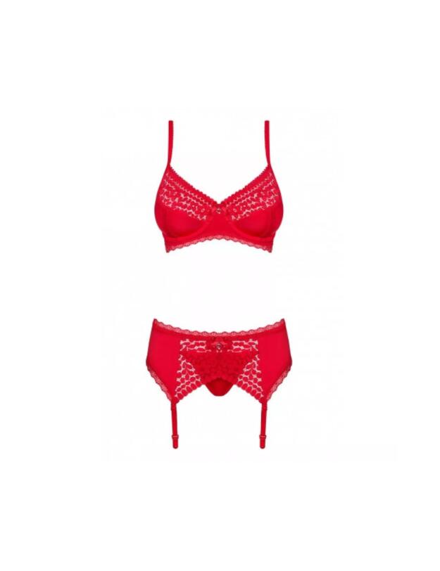 Obsessive Jolierose Three Piece Set Red