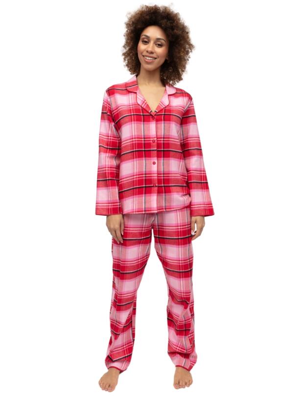 Cyberjammies Noelle Brushed Check Pyjama Bottoms Red Mix