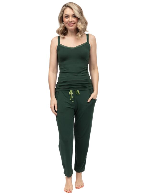 Cyberjammies Forrest Lace Trim Jersey Hidden Support Vest Dark Green
