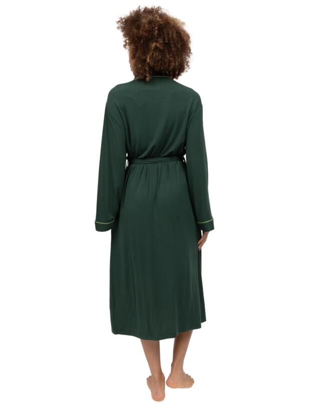 Cyberjammies Forrest Jersey Long Dressing Gown Dark Green