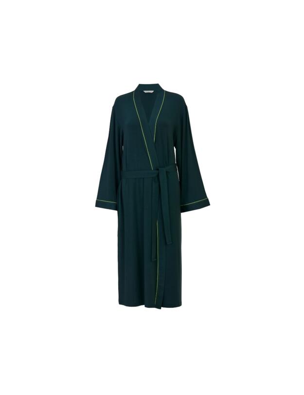 Cyberjammies Forrest Jersey Long Dressing Gown Dark Green