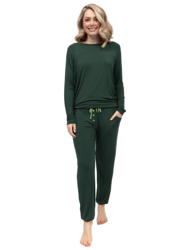 Cyberjammies Forrest Jersey Pyjama Bottoms Dark Green