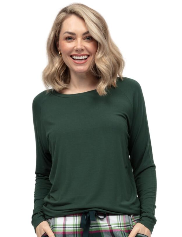 Cyberjammies Forrest Slouch Jersey Pyjama Top Dark Green