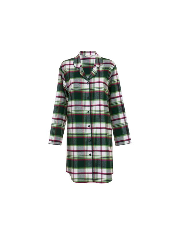 Cyberjammies Forrest Brushed Check Nightshirt Dark Green Mix