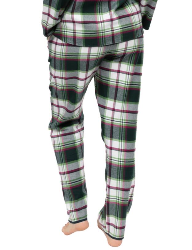 Cyberjammies Forrest Brushed Check Pyjama Bottoms Dark Green Mix