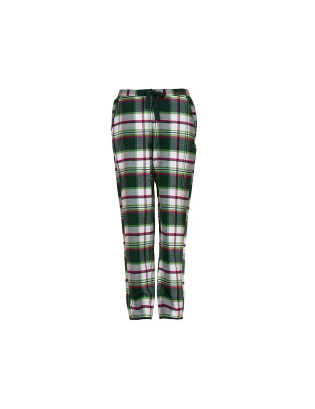 Cyberjammies Forrest Brushed Check Pyjama Bottoms Dark Green Mix