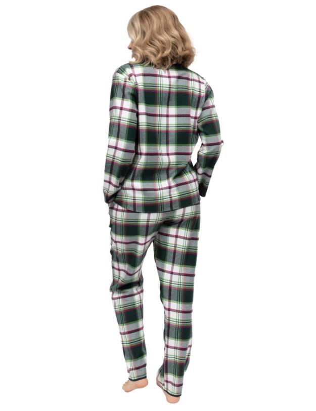 Cyberjammies Forrest Brushed Check Pyjama Top Dark Green Mix