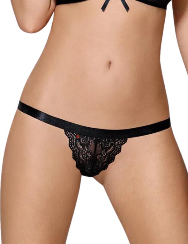 Obsessive Bra & Thong Set Black