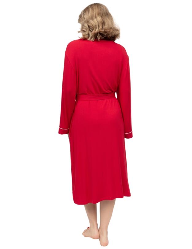 Cyberjammies Montana Jersey Long Dressing Gown Red