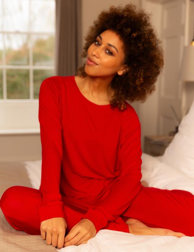 Cyberjammies Montana Slouch Jersey Pyjama Top Red
