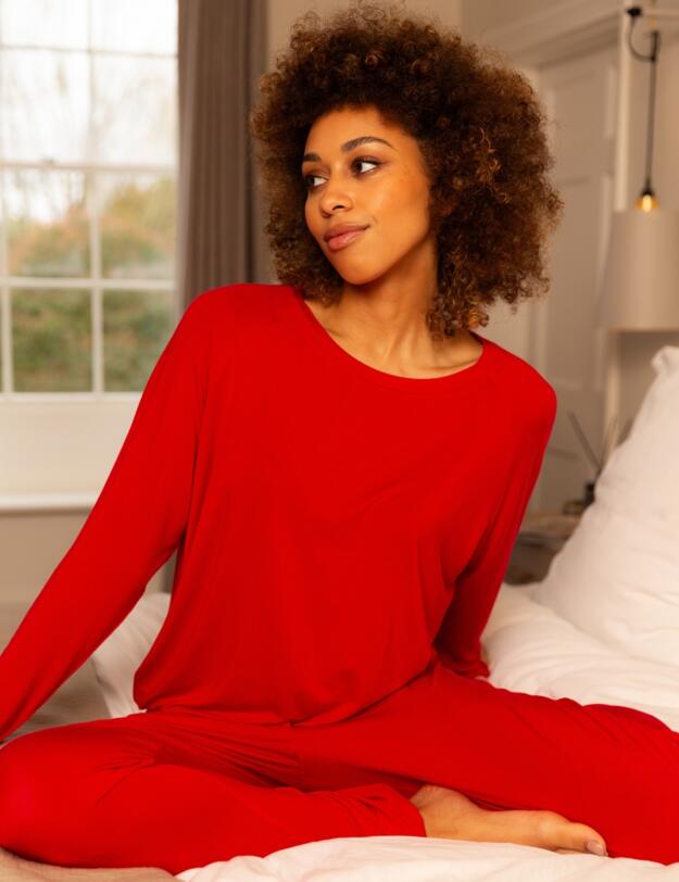 Cyberjammies Montana Slouch Jersey Pyjama Top Red