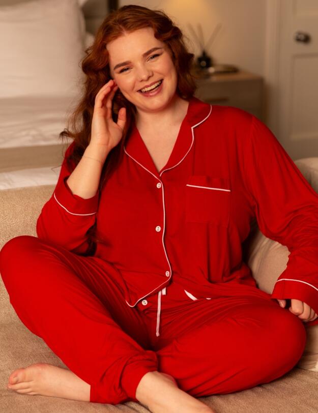Cyberjammies Montana Revere Jersey Pyjama Top Red
