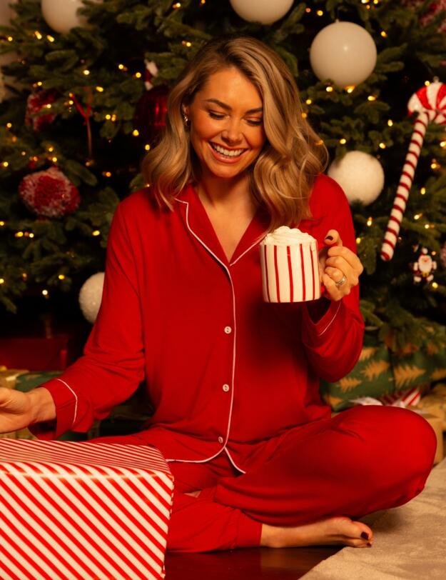 Cyberjammies Montana Revere Jersey Pyjama Top Red