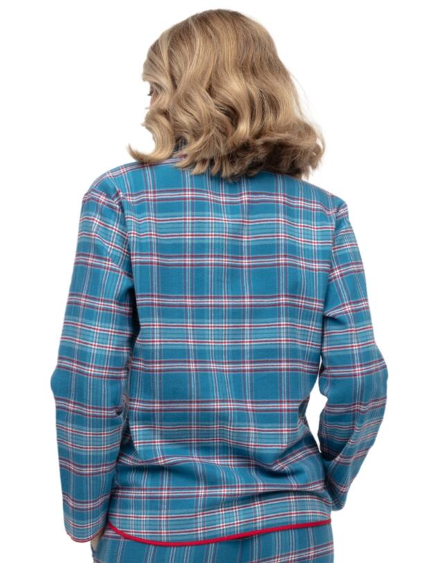 Cyberjammies Montana Brushed Check Pyjama Top Blue Mix