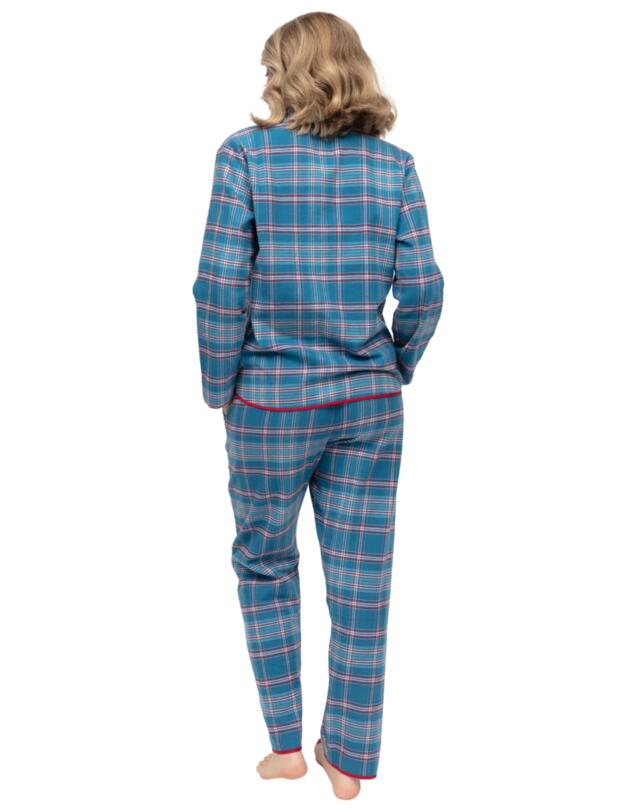 Cyberjammies Montana Brushed Check Pyjama Top Blue Mix