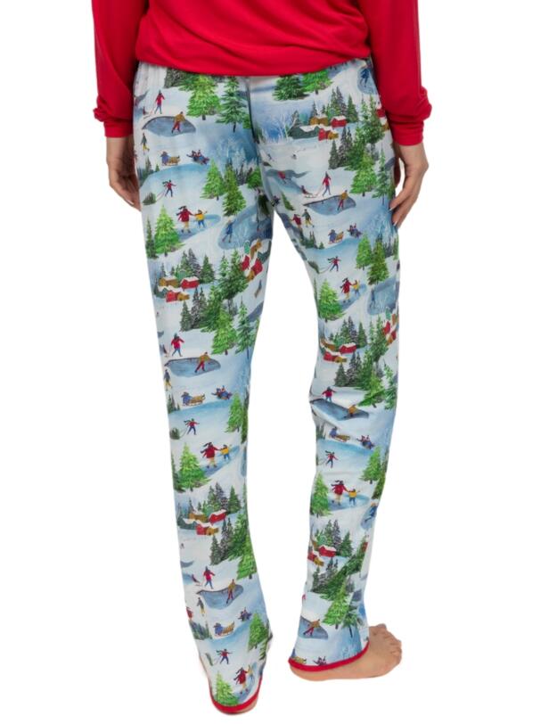 Cyberjammies Montana Winterscape Printed Jersey Pyjama Bottoms White Mix