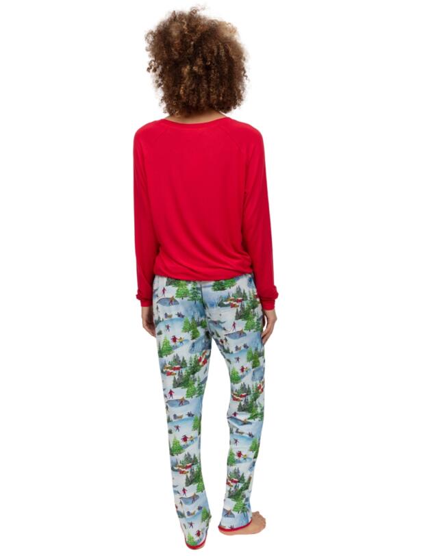 Cyberjammies Montana Winterscape Printed Jersey Pyjama Bottoms White Mix